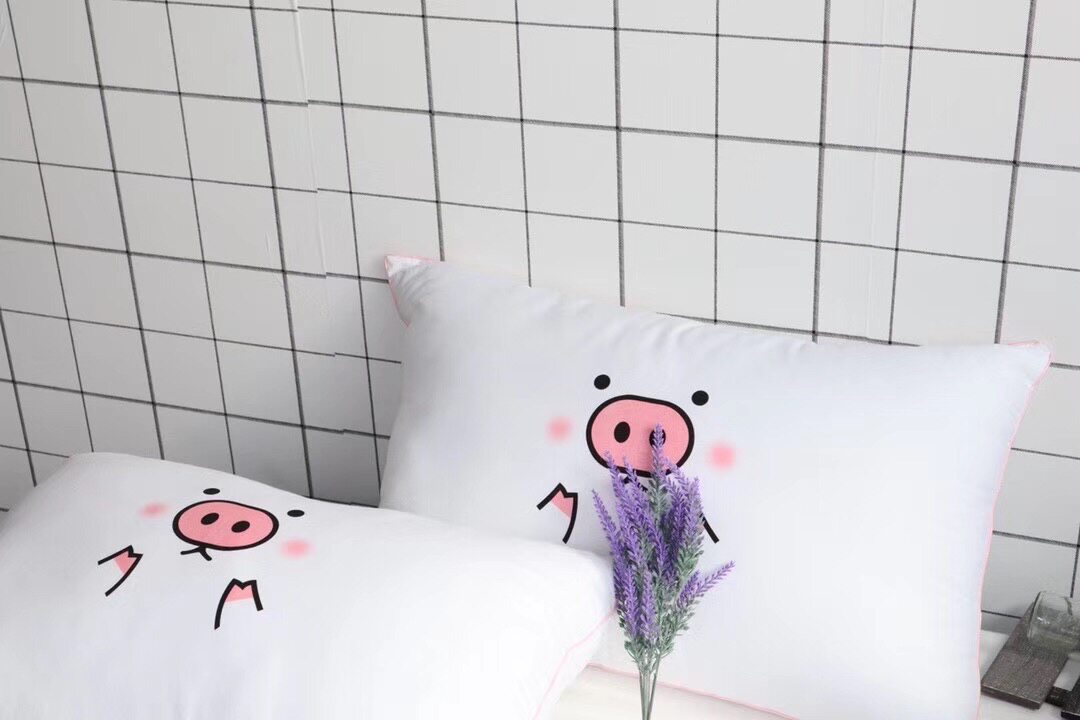 All season full cotton gon satin down pillow core pure cotton adult student pillow 48 * 74cm protective cervical spine soft