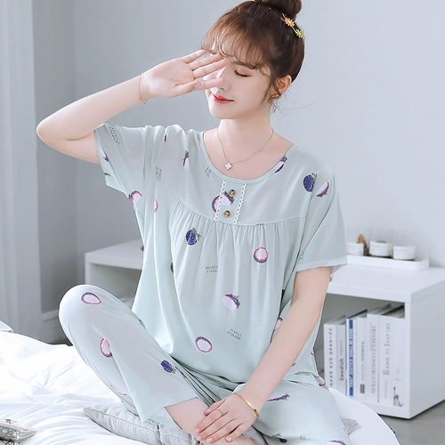 Летняя пижама, милый тонкий осенний комплект, короткий рукав, 2025 года