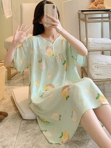 Тонкая пижама, японская длинная юбка, короткий рукав, большой размер