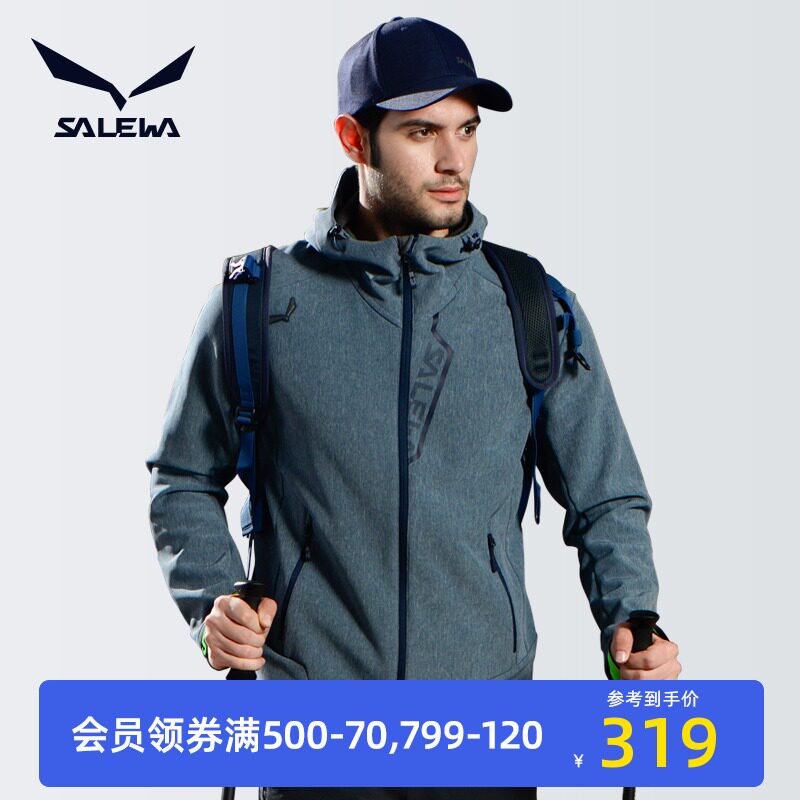 salewa Salewa outdoor soft shell stormtrooper men's spring hooded leisure sports elastic warm windproof jacket