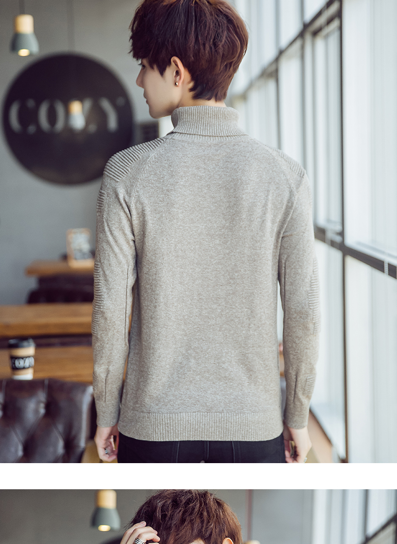 Áo len cổ cao nam cộng với nhung dày 2018 áo len mới mùa thu đông ấm áp Slim phiên bản Hàn Quốc của dòng xu hướng quần áo quần áo nam