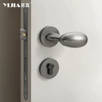 Vintage-Style Antique Silver Household Door Lock for Indoor Bedroom and Bathroom Wooden Doors, Universal Door Handle