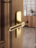 Song-Style Retro Style Home Bedroom Silent Door Lock, Song-Style Aesthetic Indoor Wooden Door Lock Handle