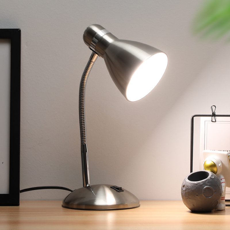 Eye-Protecting Led Desk Lamp for Study, Dormitory Plug-In, Student and Children's Desktop Metal Simple Office Reading Dimmable