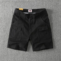 Boomers Ins Yu Wenle Multi-pocket overalls shorts Male youth Summer loose casual 50% Pants Stretch of trousers