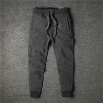 Winter Evergreen classic slim-fit small feet sweatpants mens casual sports pants Trendy mens drawstring jogging pants velvet warm