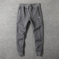 American new fashion men anti-theft zipper pocket wide threaded waist comfortable all-in-one knitted slim-fit sports pants