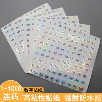 Nail Polish Glue Bottle Number Digital Mug Number Sticker 1 cm Round Laser Label Coded Album Label