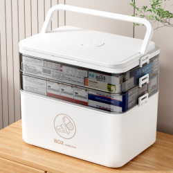 For Home large medicine box plastic multi-layer compartment medical storage box Satchel home emergency portable first aid medicine box