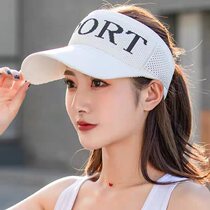  Summer casual hollow sunshade sun hat Empty top sunscreen outdoor hat Travel letter hat female cap