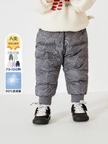 Baby down pants Bambala bala mens and womens pants winter 2022 new thickened high waist belly protection PP pants