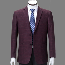 Suit Mens Jacket Casual Handsome Mid-Aged Mens West Suit Blouse Dad 40-50 Mid old age Plus Fashion Men