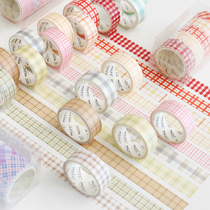 Plaid Waltz and paper tape set hand tent decorative tape ins Wind fresh plaid material tape stationery