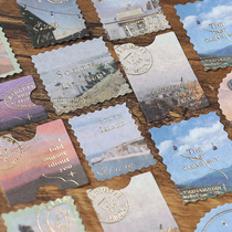 Hot stamping sticker bag notice letter salt series ins literary hand book decoration collage material Stamp Sticker hipster