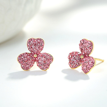 Niche design earrings clover earrings female design sense earrings temperament Net red small sweet Mori