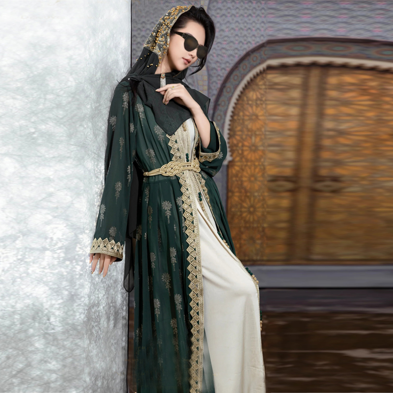 Moroccan Middle Eastern Style Vacation Wear for Women, Pakistani Robes, Xinjiang Desert Travel Outfits, Luxury Clothing