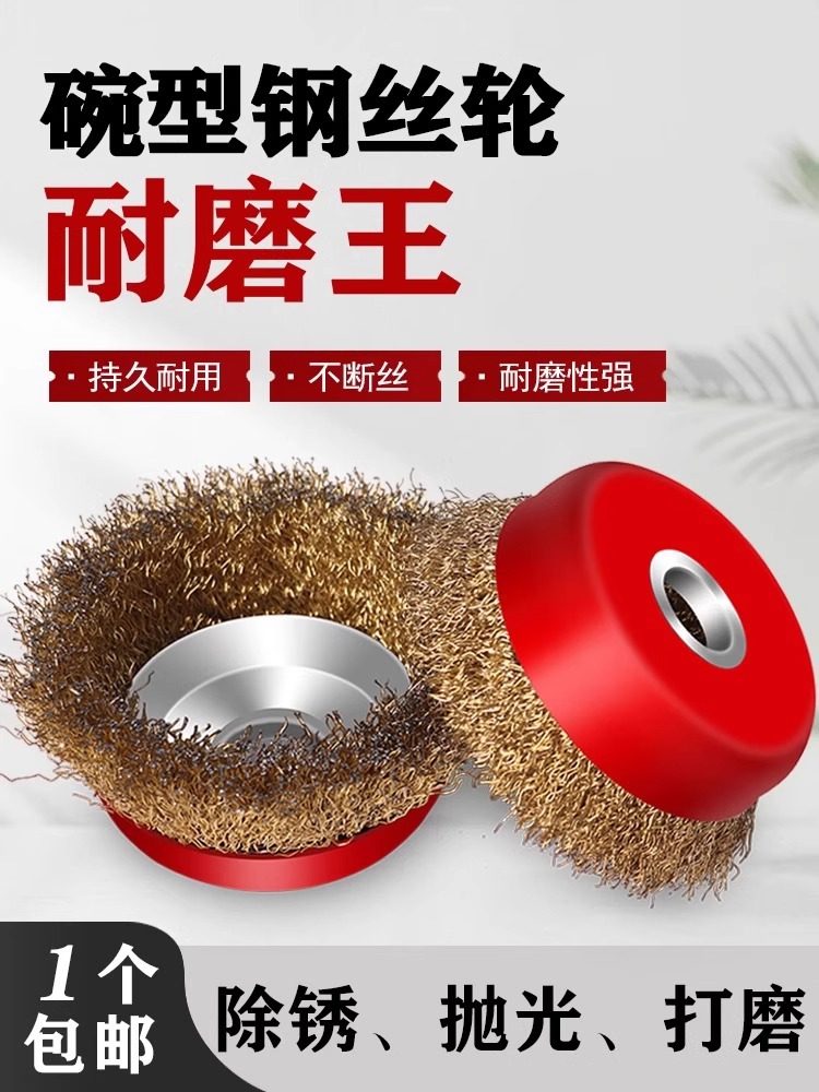 Wire Brush Wire Wheel for Rust Removal, Grinding, Polishing Metal, Stainless Steel, Electric Wire Brush, Angle Grinder Type 100, Bowl Type 5