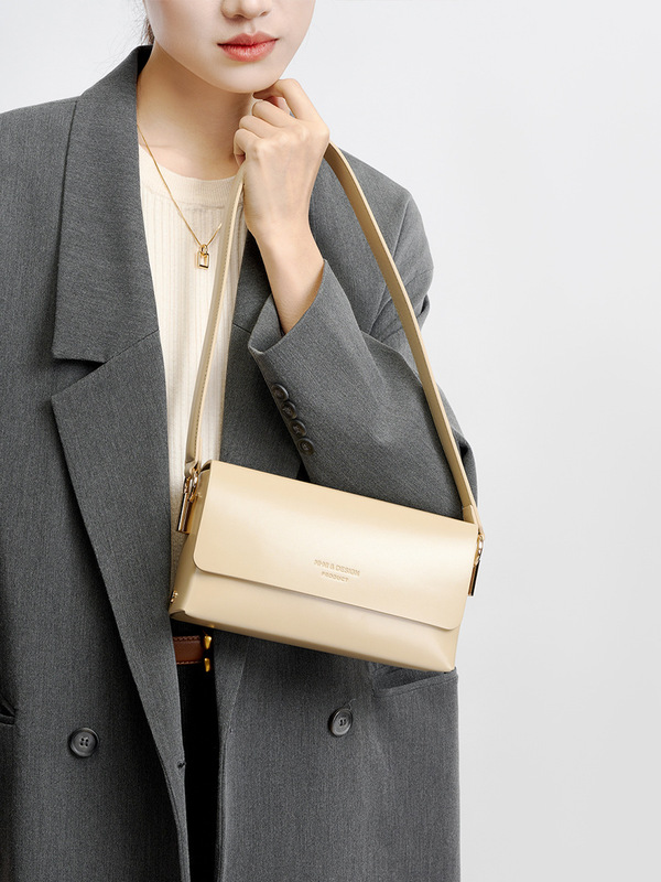 Chain Simple Small Square Bag, New Style Handbag, Shoulder Bag, Underarm Bag, High-End Genuine Leather, Versatile for Commuting, Women's Crossbody Bag