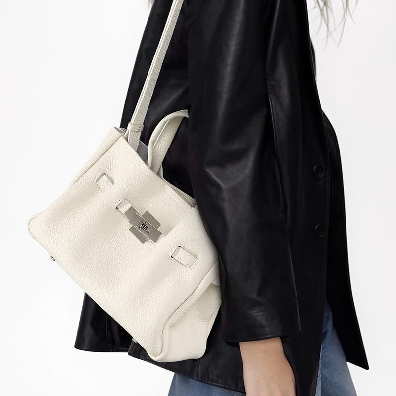 Best-Selling First-Layer Cowhide Kelly Birkin Bag, Genuine Leather, High-End Feel, Large-Capacity Commuter Tote Bag, Handbag, Crossbody Bag