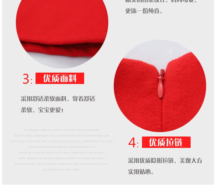 2019 bé gái mới công chúa đầm xuân hè thu đông Hàn Quốc phiên bản váy vest trẻ em váy len đỏ - Váy