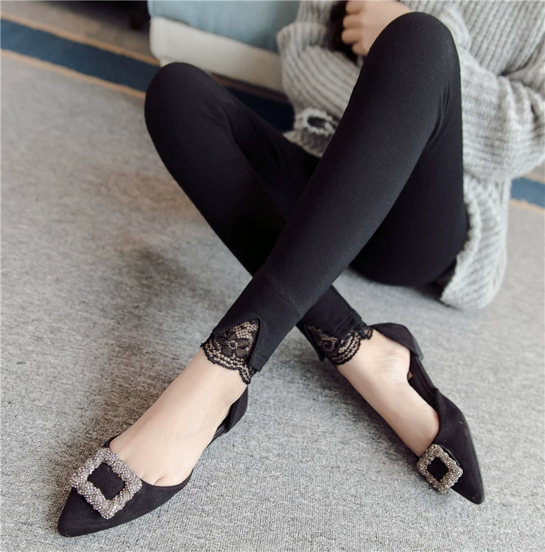 Quần legging cotton của phụ nữ mặc mỏng phần 2019 phiên bản Hàn Quốc mới của mùa xuân hoang dã và mùa thu quần lớn cỡ chín điểm - Khởi động cắt quần thể thao nữ đẹp
