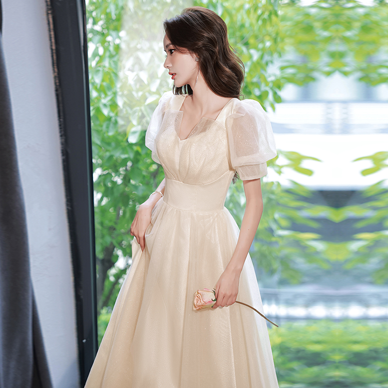  S+Long headband from pearl, champagne color, mid-length   - $1.57 