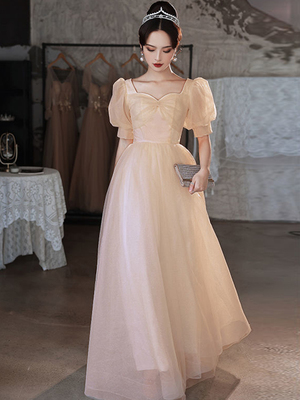  L+Long, champagne color, A-line   + $4.72 