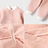 Детское удерживающее тепло нижнее белье, комбинезон для новорожденных, стеганое термобелье, штаны, детский демисезонный комплект, увеличенная толщина