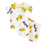 Детский хлопковый летний комплект для раннего возраста, кардиган, шорты, пижама подходит для мужчин и женщин, короткий рукав