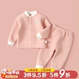 Детское удерживающее тепло нижнее белье, комбинезон для новорожденных, стеганое термобелье, штаны, детский демисезонный комплект, увеличенная толщина