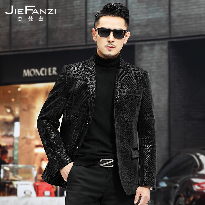 Henning new leather leather clothes men suits sheep leather jackets Body Casual single layer Pissuit jacket trendy thin