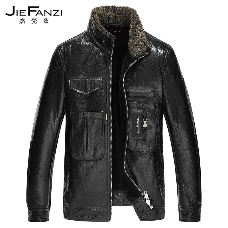 Original ecological leather wool men's coat sheep leather jacket short wool new Haining fur thick