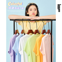 IEF love suit 2021 summer and autumn new Korean version of slim solid color wild wild student casual round neck short sleeve T-shirt female