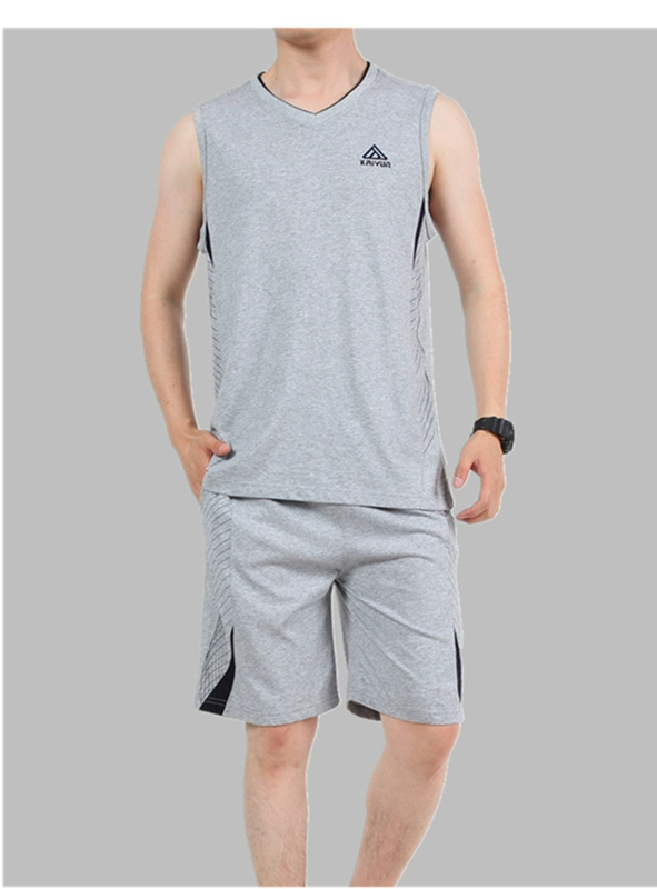 Bộ đồ trung niên nam mùa hè mỏng phần giải trí hàng ngày thể thao mồ hôi vest cha cỡ lớn quần áo rộng hai mảnh