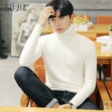 Мужской трендовый утепленный свитер, удерживающий тепло трикотажный шерстяной лонгслив, в корейском стиле