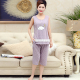 . Fat người phụ nữ cộng với pajamasummer béo thoải mái nữ cát đậu vest rộng pajama phù hợp với tuổi trung niên béo nhà sân lớn.