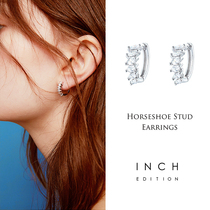 INCH EDITION Fashion Joker Silver Temperance Elegant Ice Flower Flash Diamond Ear Stud Earrings Earrings