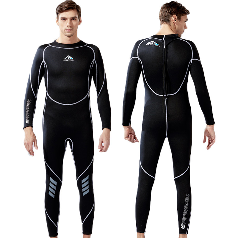 Adult Money Diving Suit Men's One-piece Swimsuit 3MM Anti-Chill Warm Thickened Anti-Zip Deep Diving Winter Swimming Outfit 