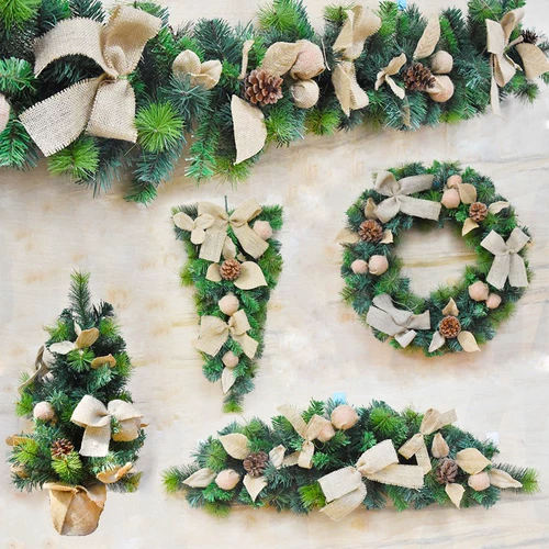 Рождественская гирлянда из ротанга 180 см, 60 см, перевернутая елка, мини настольные елочные украшения, рождественские украшения