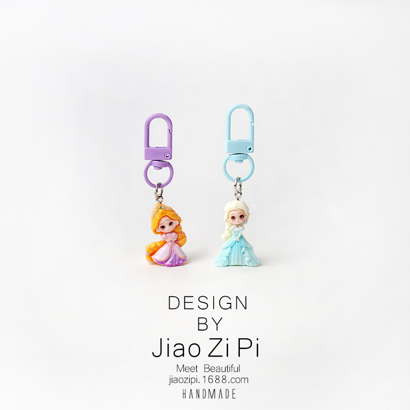 Cartoon Cute Mermaid Princess Keychain Romantic Princess Pendant Versatile Bag Accessory Small Gift Ornament