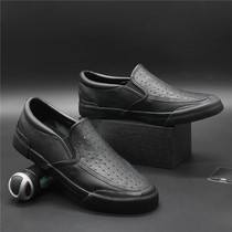 Mens Shoes Summer Breathable Shoes Korean Style Sandals Mens Hollow PU Leather Fashion Casual Leather Sandals Comfortable Soft Sole Shoes