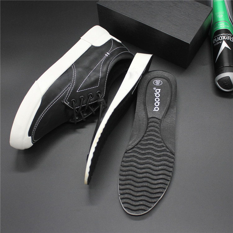 New style high-top thick-soled invisible inner heightening men's black leather shoes PU all-match British trend business casual men's shoes