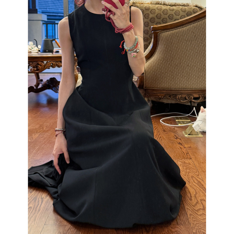 In Stock Now Limponline|Commuting Black Lace-Up Long A-Line Formal Little Black Dress with Three-Dimensional Tailoring In Stock Now Limponline|Commuting Black Lace-Up Long A-Line Formal Little Black Dress with Three-Dimensional Tailoring