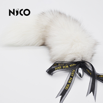 Nico mall real fur fox tail metal anal plug sm dog slave K9 orgasm fun anal dilator sex toy