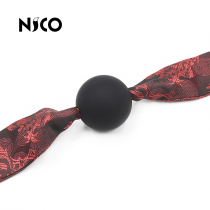 Nico mall sex toys sm mouth ball embroidery deep throat K9 training anti-spitting mouth plug ribbon training alternative tools