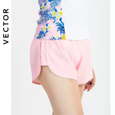VECTOR diving pants women's anti-embarrassing Conservative flat corner swimming trunks can be quickly dried thin solid color sports shorts