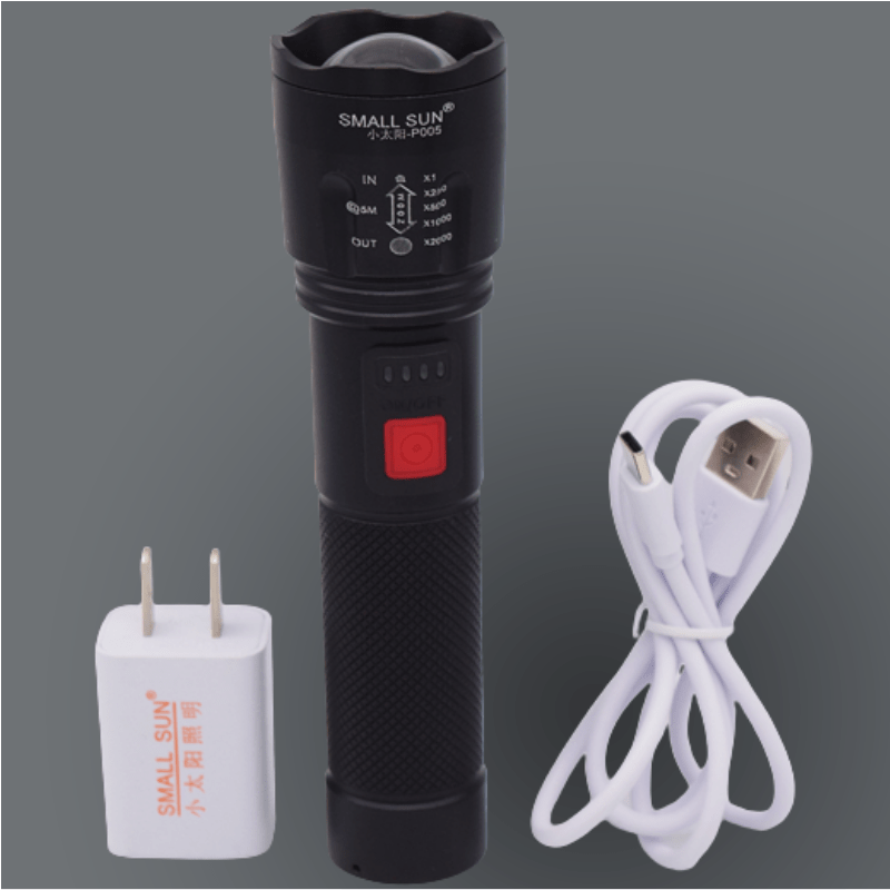 Little Sun P005 telescopic focusing P50 lamp bead built-in lithium battery rechargeable glare aluminum alloy caving flashlight