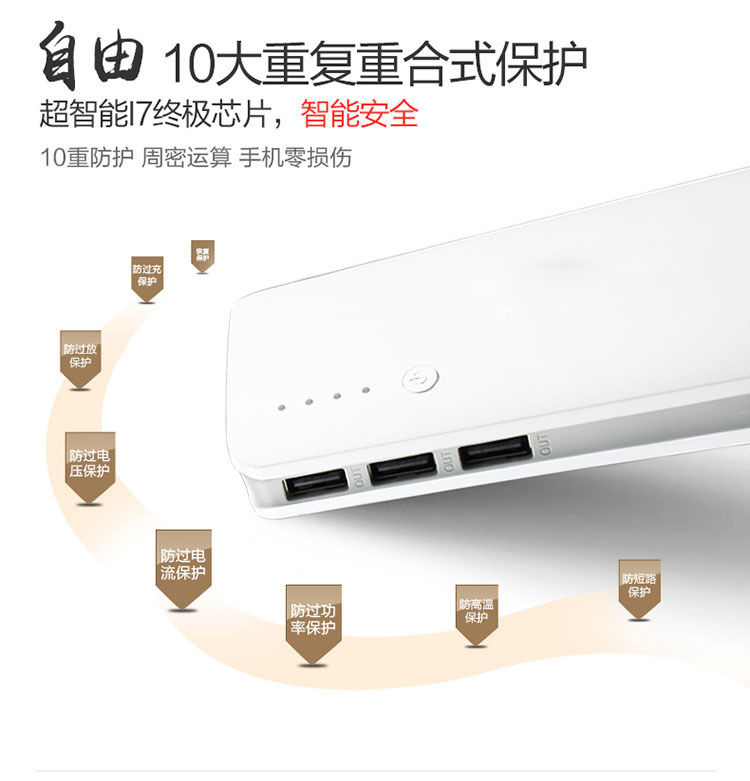 sản lượng 3usb sạc kho báu dung lượng lớn phổ biến điện thoại di động cầm tay điện thoại của Apple Android được chiếu sáng biểu tượng tùy chỉnh - Ngân hàng điện thoại di động sạc dự phòng topk