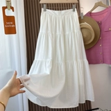 Элегантный темперамент Laiser Tiansi Light and Flount Pit Strip Press Press-Pleate Texture Cake Средняя версия A-Line Юбка