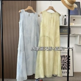 Свежее платье без рукавов, летняя дышащая длинная юбка